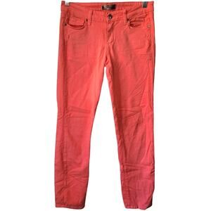 Paige Peg Skinny Coral Pink Mid Rise Ankle Flamingo Jeans 27